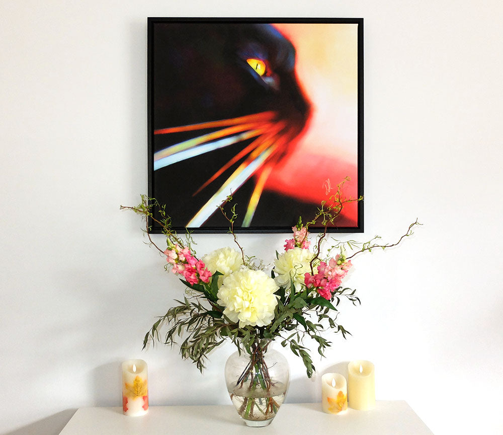 Whisker Face - Abstract Black Cat Art Print
