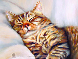 After The Hunt - Tabby Cat Art Print