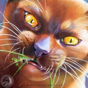 Attack Of The Grass Monster - Cat Art Print