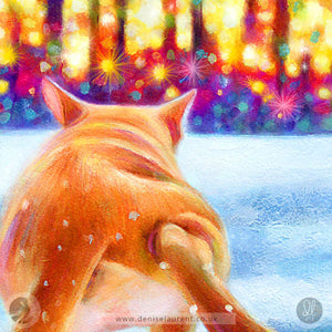 Baby It's Cold Outside - Ginger Cat Art Print