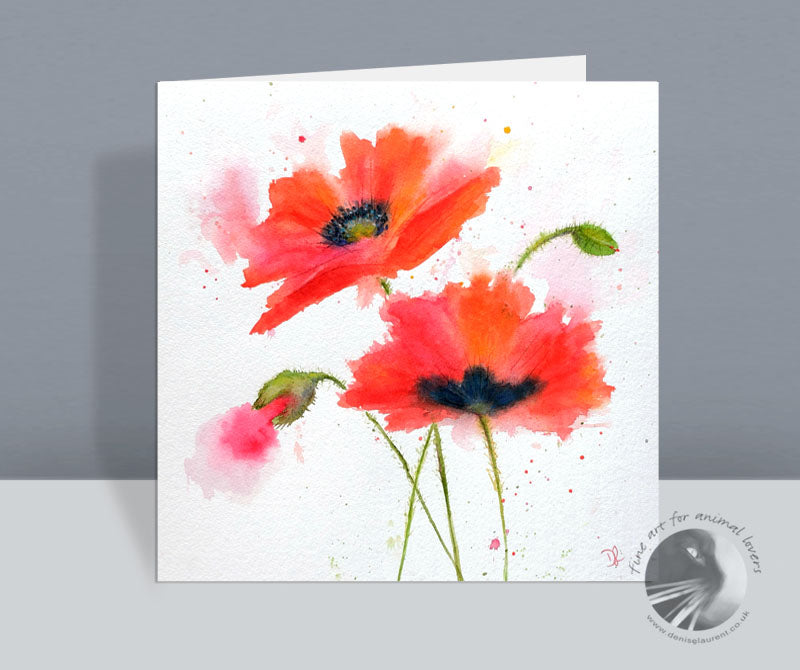 Poppies - Greetings Card