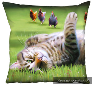 Here Come The Girls Tabby Cat Cushion