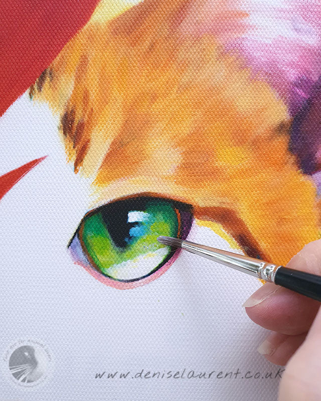 David Meowie - 20"x16" Painting Framed