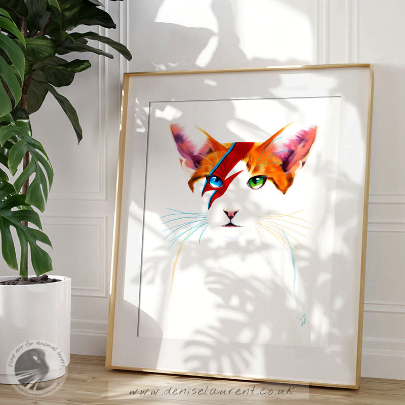 David Meowie - Cat fine Art Print