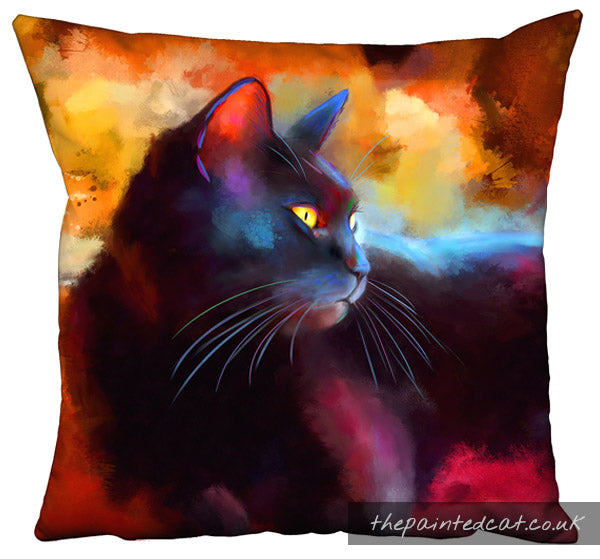 Day Dreamer Black Cat Cushion