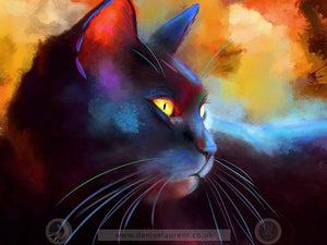 black cat abstract art detail