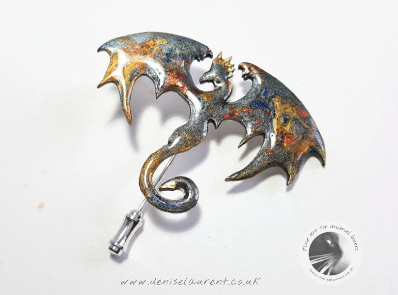 Dragon Stick Pin - Silver Gold