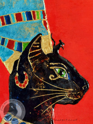 Jetneret - An Egyptian Cat Painting - Sold