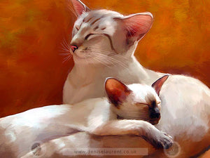 Father and Daughter - Siamese Cat Art Print