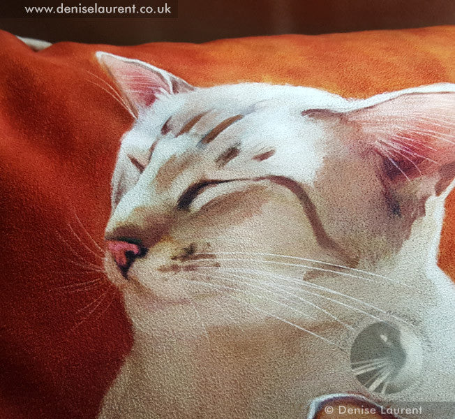 Father and Daughter Siamese Cat Cushion