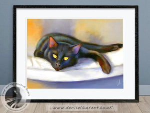Golden Eyes Black Cat Print