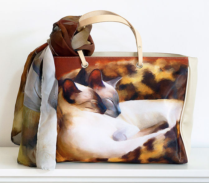The Sleeping Siamese Italian Handbag