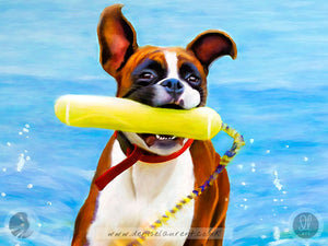 More Bounce For The Ounce - Boxer Dog Art Print