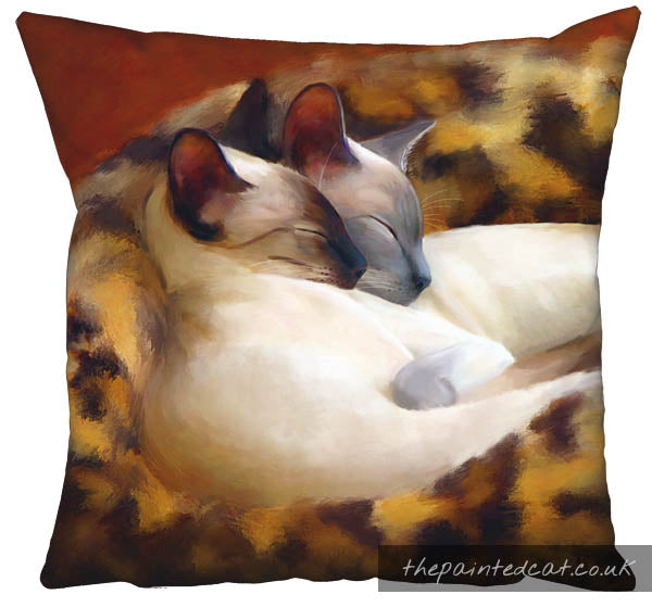 Sleeping Siamese Cat Cushion