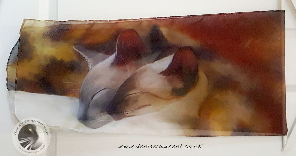 Sleeping Siamese Chiffon Scarf