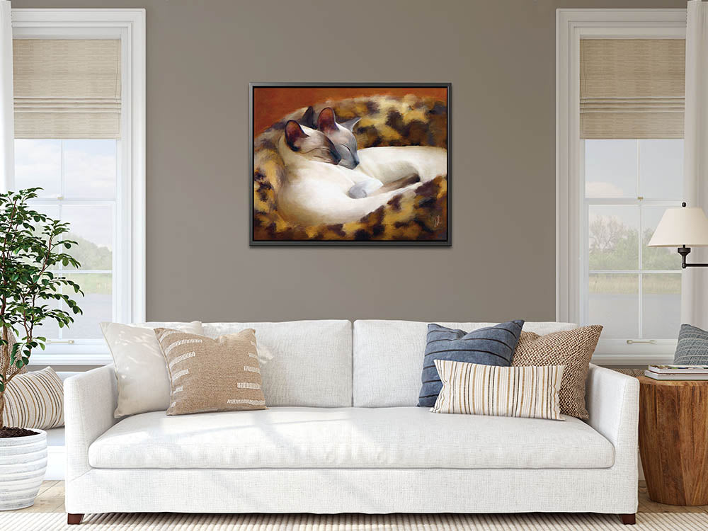 Sleeping Siamese - Siamese Cat Art Print