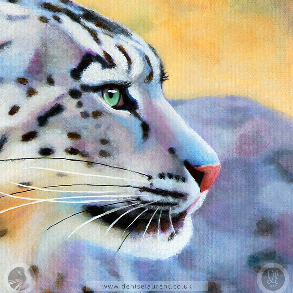 Mother And Cub - Snow Leopard Art Print