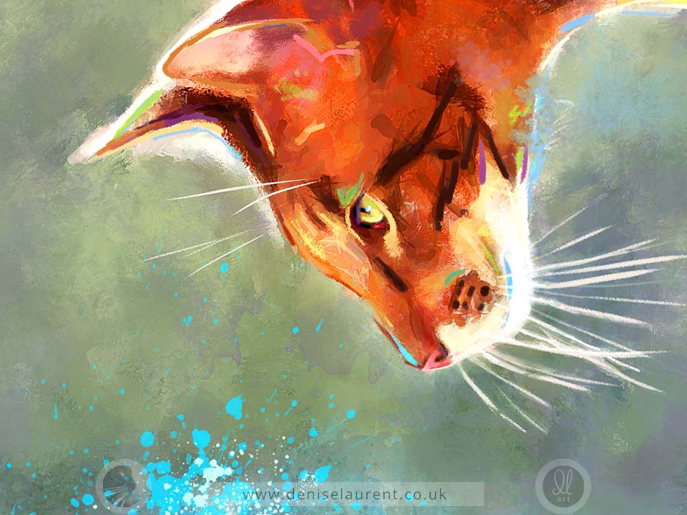 Splash - Oriental Cat Art Print