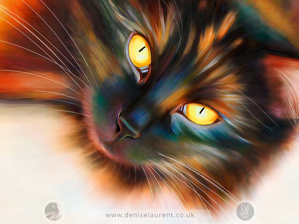 Sunbathing - Tortoiseshell Cat Art Print