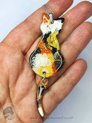 Commission A Reversible Cat Pendant With Swinging Tails