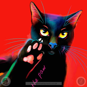 Talk To The Paw - Black Cat Art Print