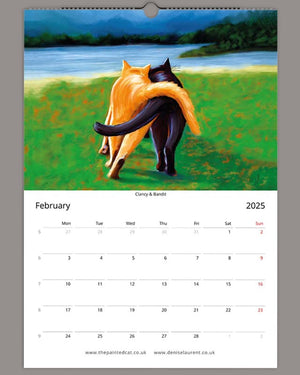 2025 Painted Cat Wall Art Calendar