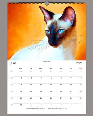 2025 Painted Cat Wall Art Calendar