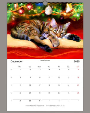 2025 Painted Cat Wall Art Calendar