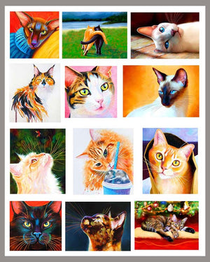 2025 Painted Cat Wall Art Calendar