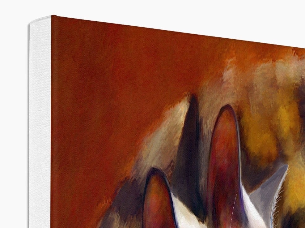 two siamese cats curled up together as a canvas print