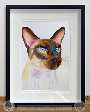 Azure - Siamese Cat Watercolour Painting