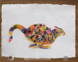Big Zoomies - Tabby Cat Watercolour Painting