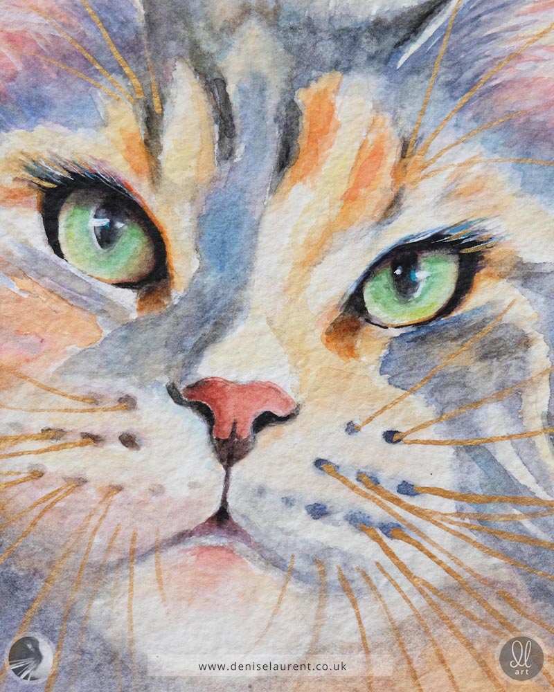 Billie Holiday - Maine Coon Cat Watercolour Painting
