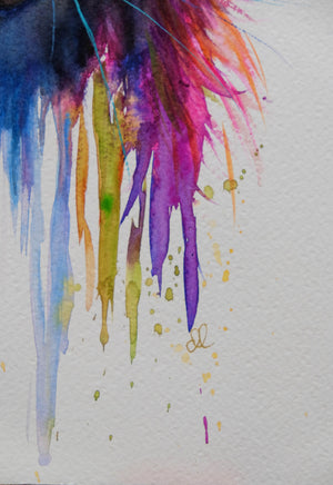 Merlin - Black Cat Watercolour Painting