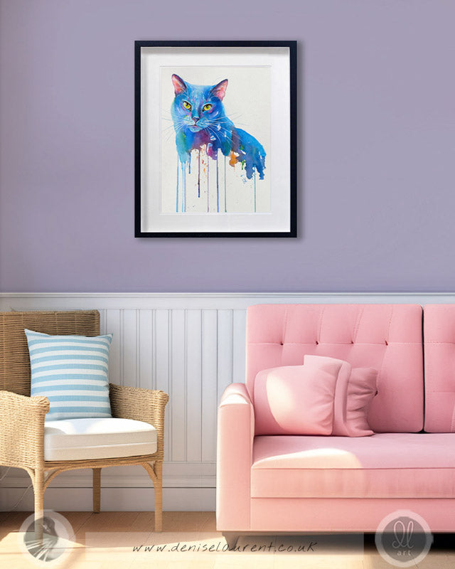 Bloo - 15x11" Cat Watercolour