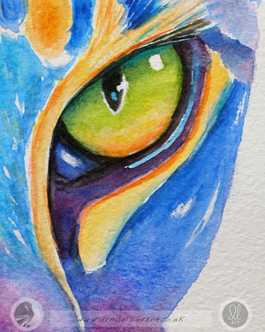 Blue Gaze - Watercolour Painting