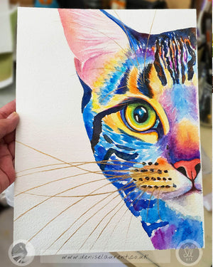 Blue Tabby - Watercolour Painting