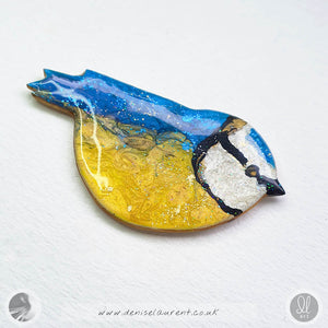 Blue Tit Bird Brooch No 1