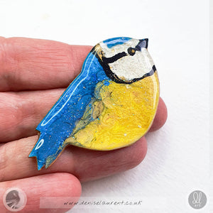 Blue Tit Bird Brooch No 1