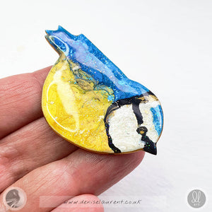 Blue Tit Bird Brooch No 1