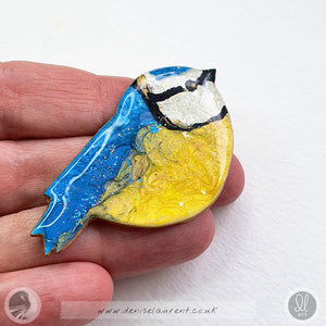 Blue Tit Bird Brooch No 1