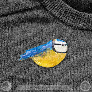 Blue Tit Bird Brooch No 1