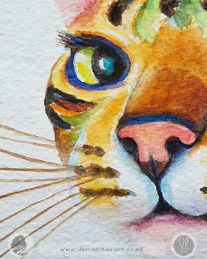 Booboo - Bengal cat Watercolour Painting