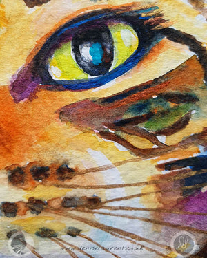 Booboo - Bengal cat Watercolour Painting