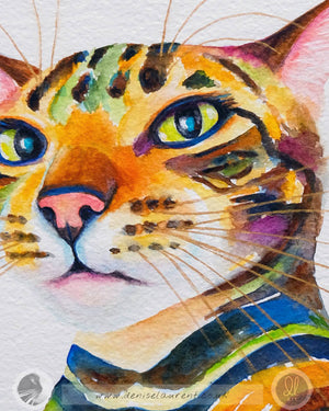 Booboo - Bengal cat Watercolour Painting