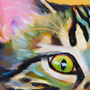 Cutie Pie - 6x6" Tabby Cat Painting