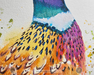 showing the texture of the watercolour paper and how the iridescent colours pop