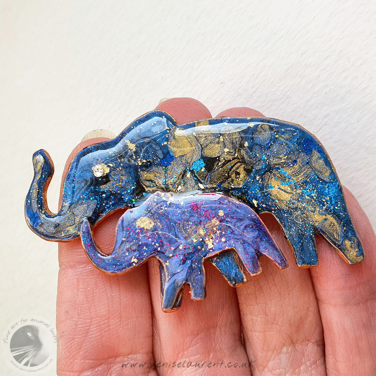 Elephant Mum And Child Brooch No 6