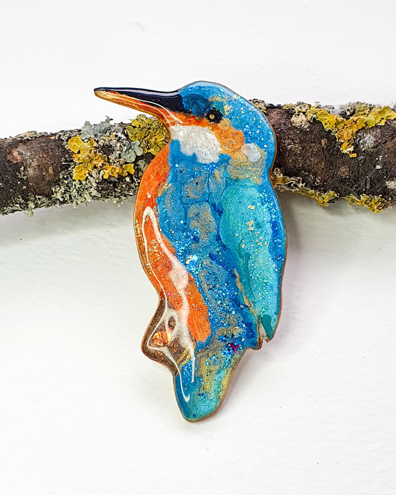 one-of-a-kind kingfisher brooch