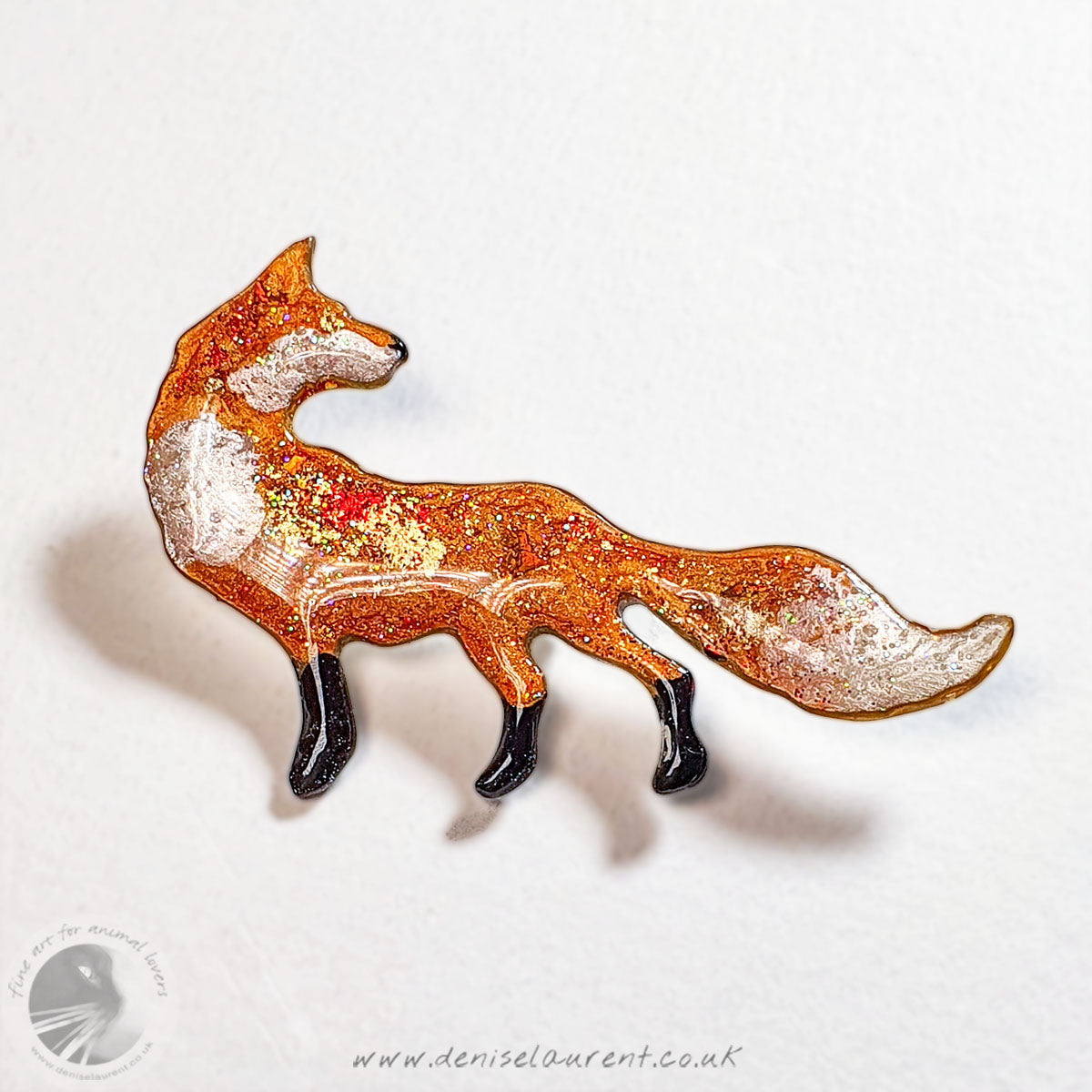 Look Back Fox Brooch